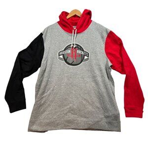 Houston Rockets Hoodie Graphic Sweatshirt NBA Hooded Gray Red Black Men's 2XL